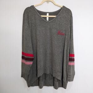 Lane Bryant Cacique Womens 2X 18/20 Pajama Top Naughty Nice Holiday